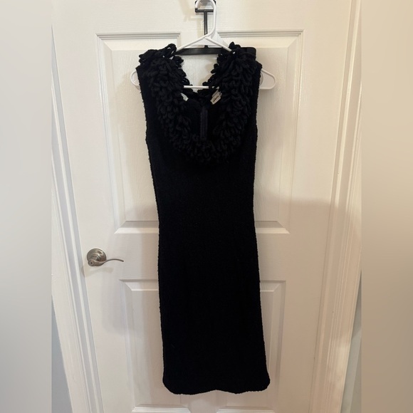 Dresses & Skirts - Vintage Elegant Black Sleeveless Hand knitted Wool Dress